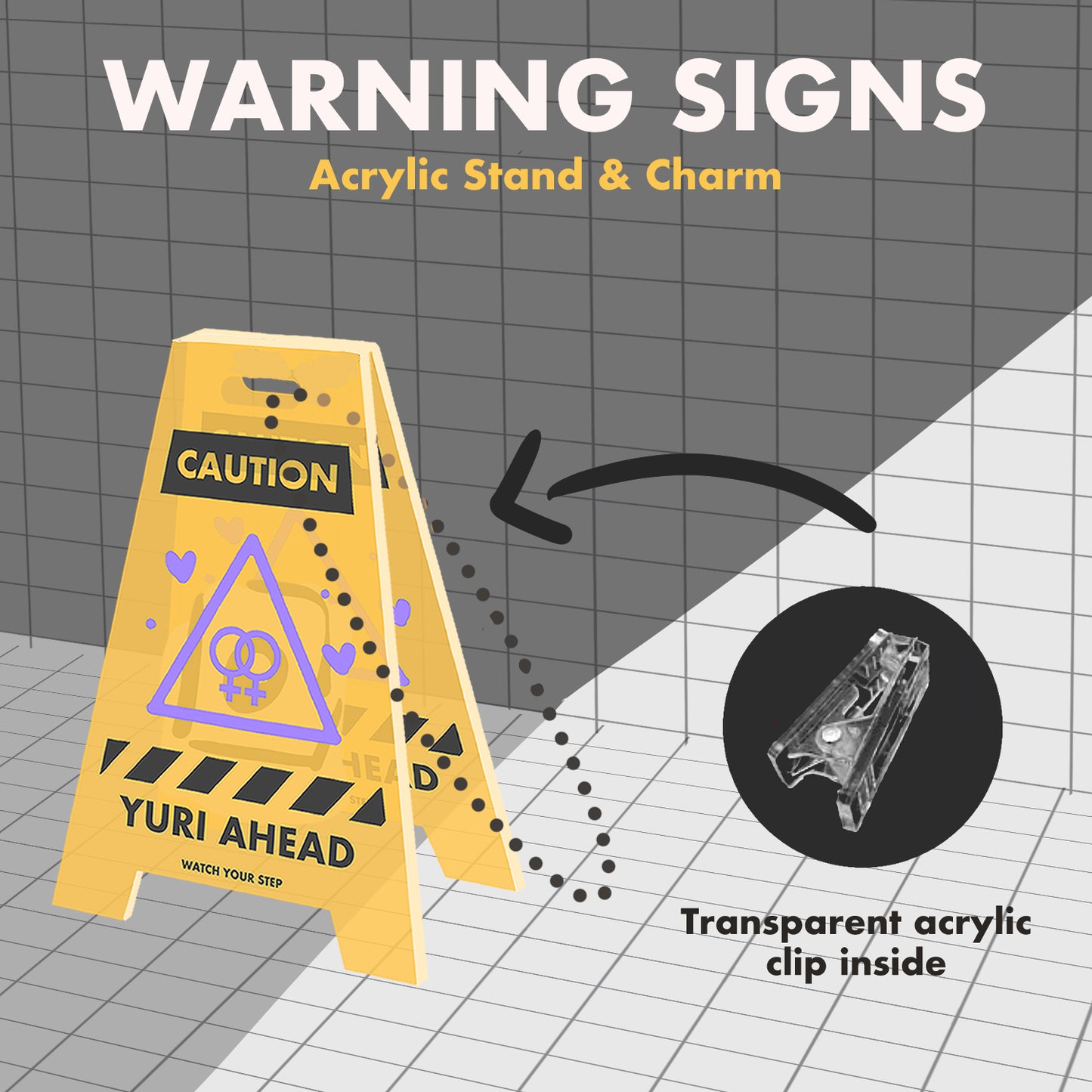 (PRE-ORDER) WARNING SIGN ACRYLIC STAND/CHARM