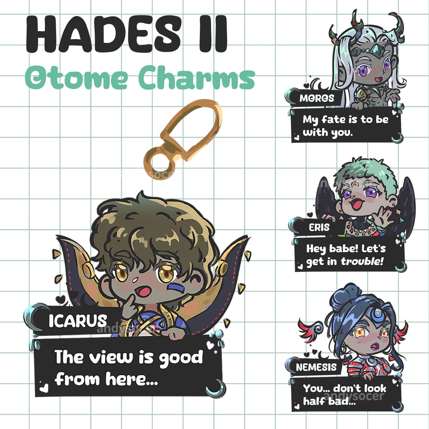 (PRE-ORDER) HADES II OTOME ACRYLIC CHARMS