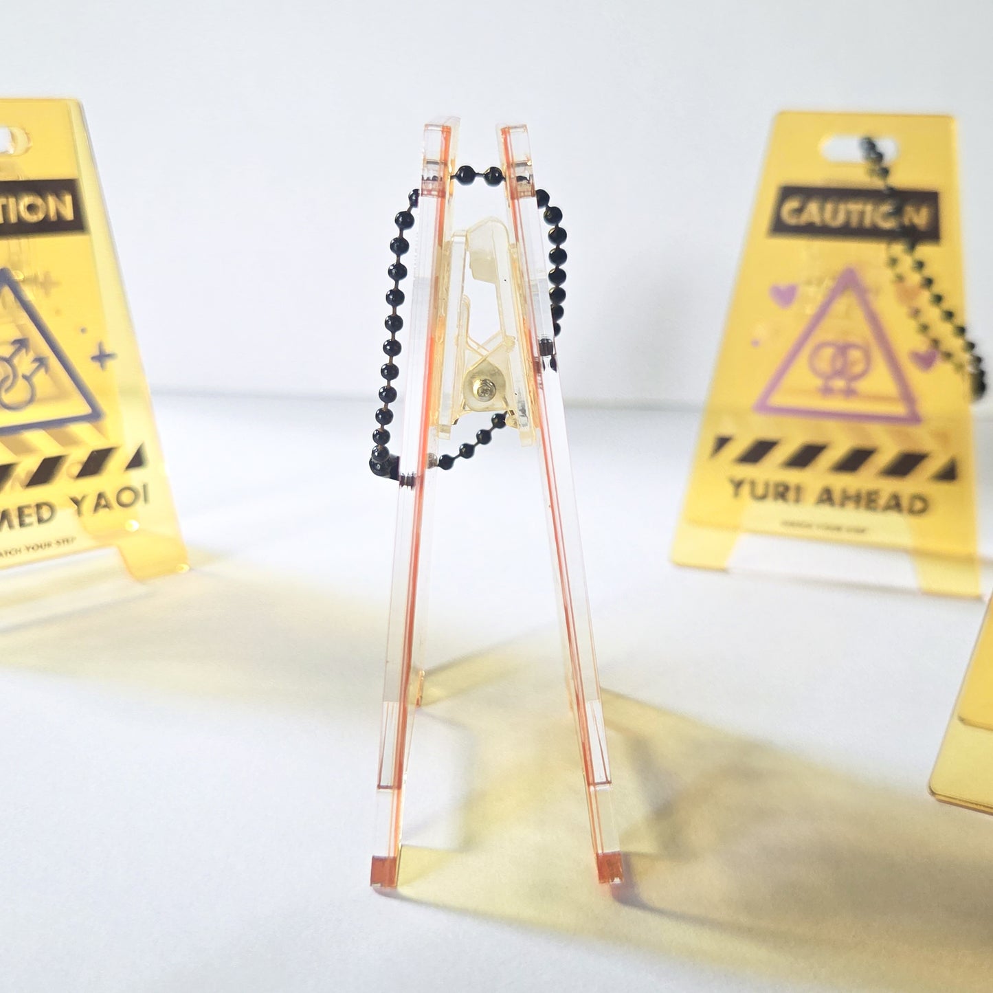 WARNING SIGN ACRYLIC STAND/CHARM