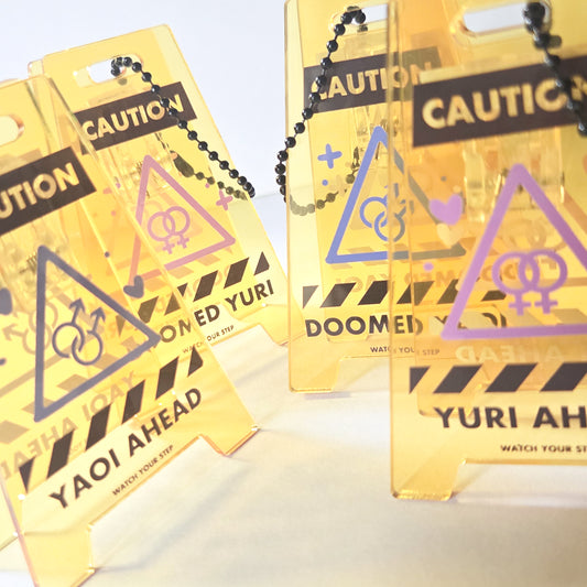 WARNING SIGN ACRYLIC STAND/CHARM