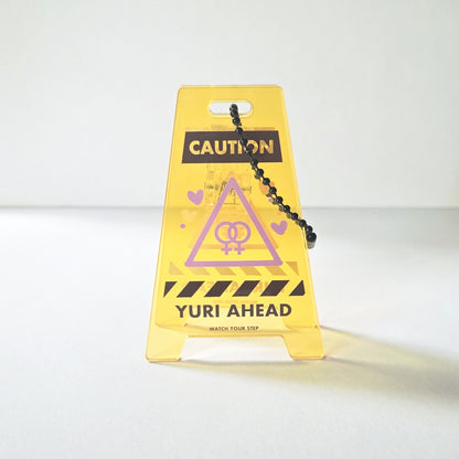 WARNING SIGN ACRYLIC STAND/CHARM