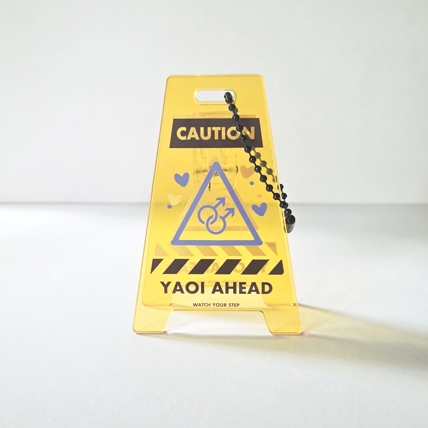 WARNING SIGN ACRYLIC STAND/CHARM