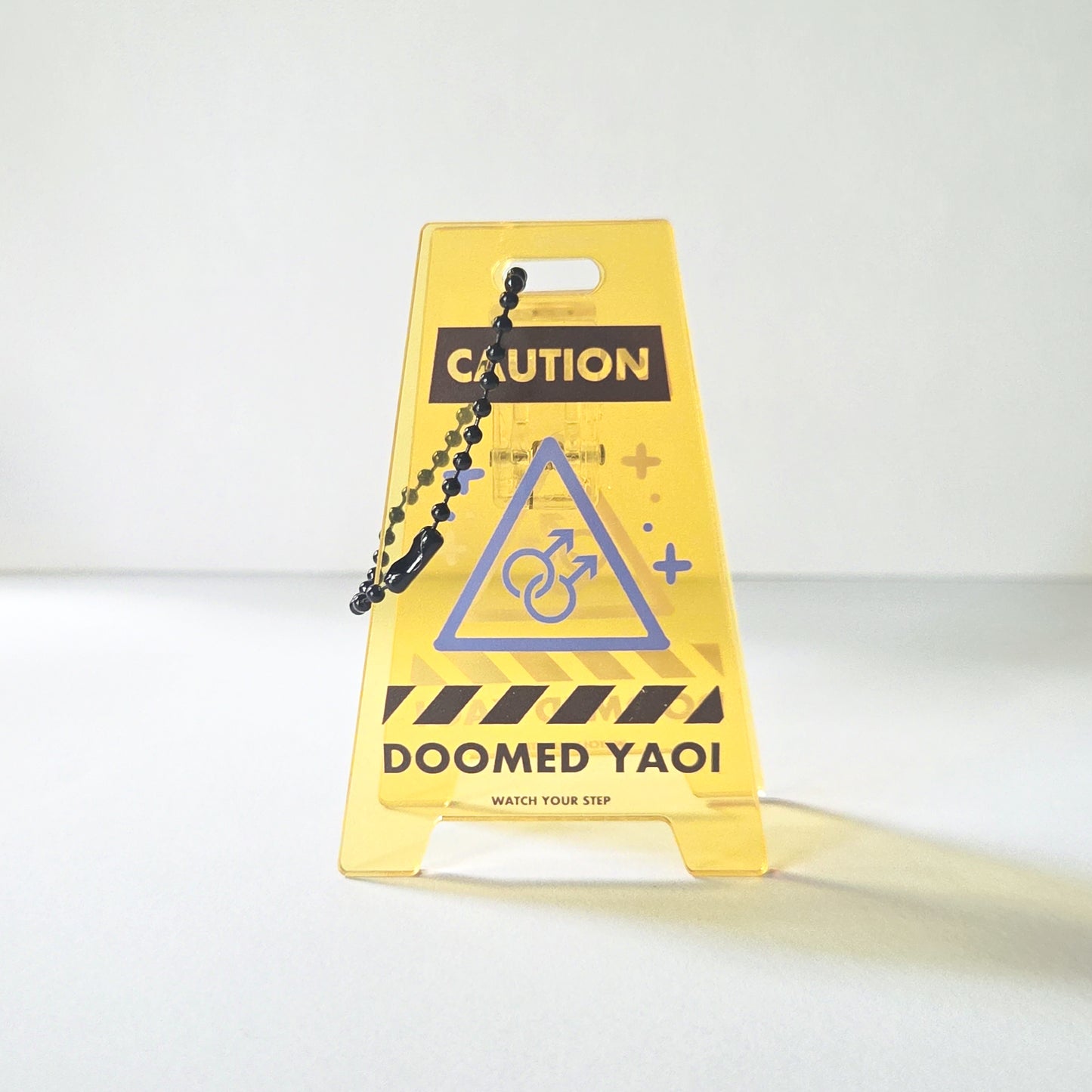 WARNING SIGN ACRYLIC STAND/CHARM