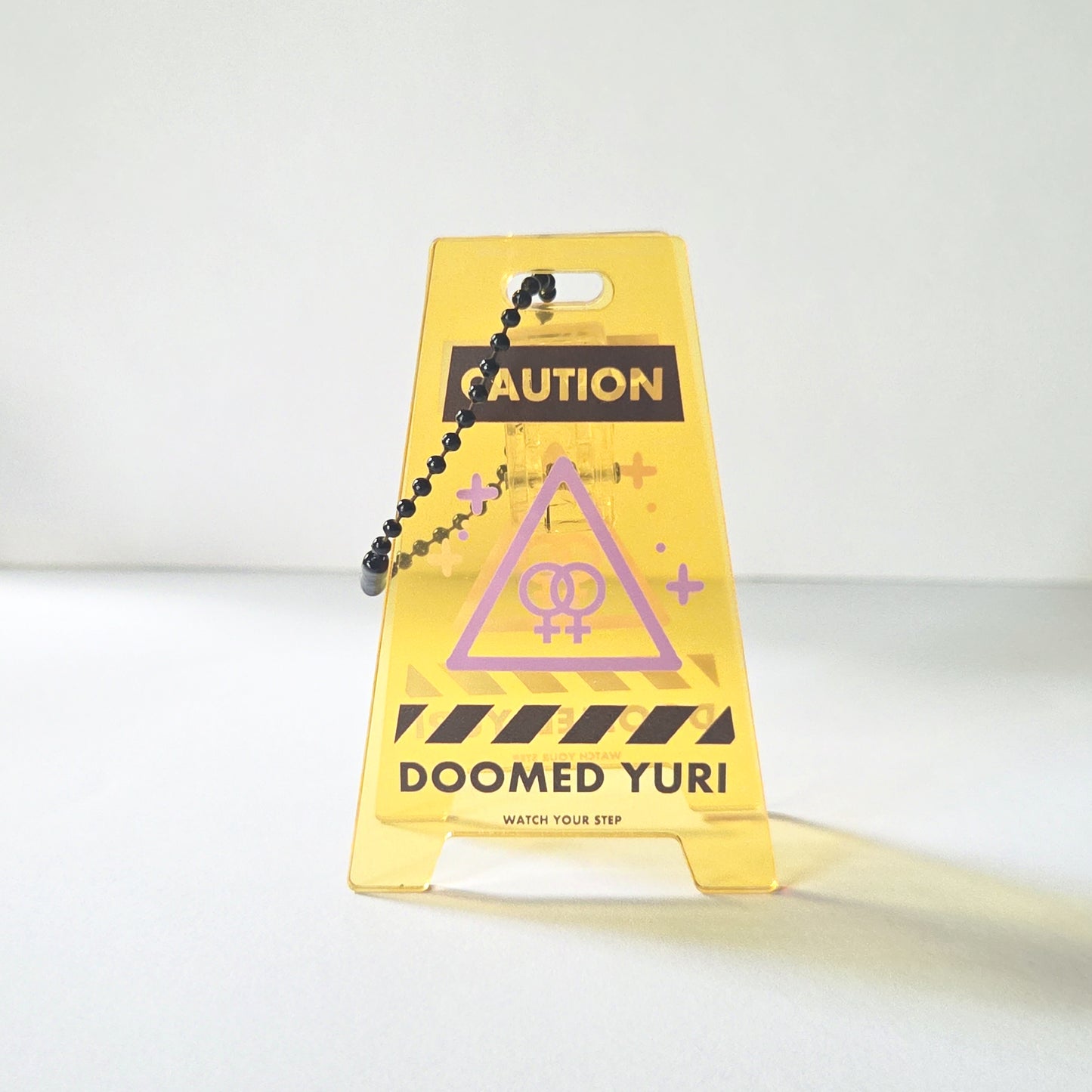 WARNING SIGN ACRYLIC STAND/CHARM
